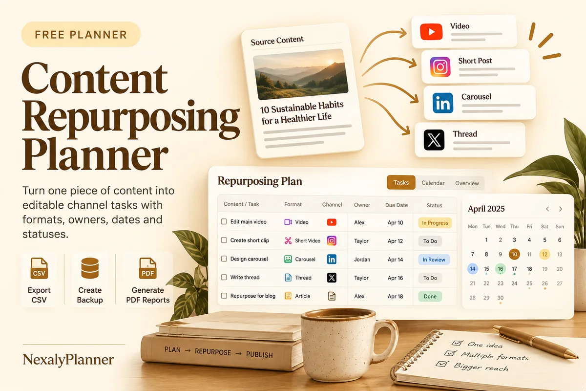 Content Repurposing Planner illustrated planning cover