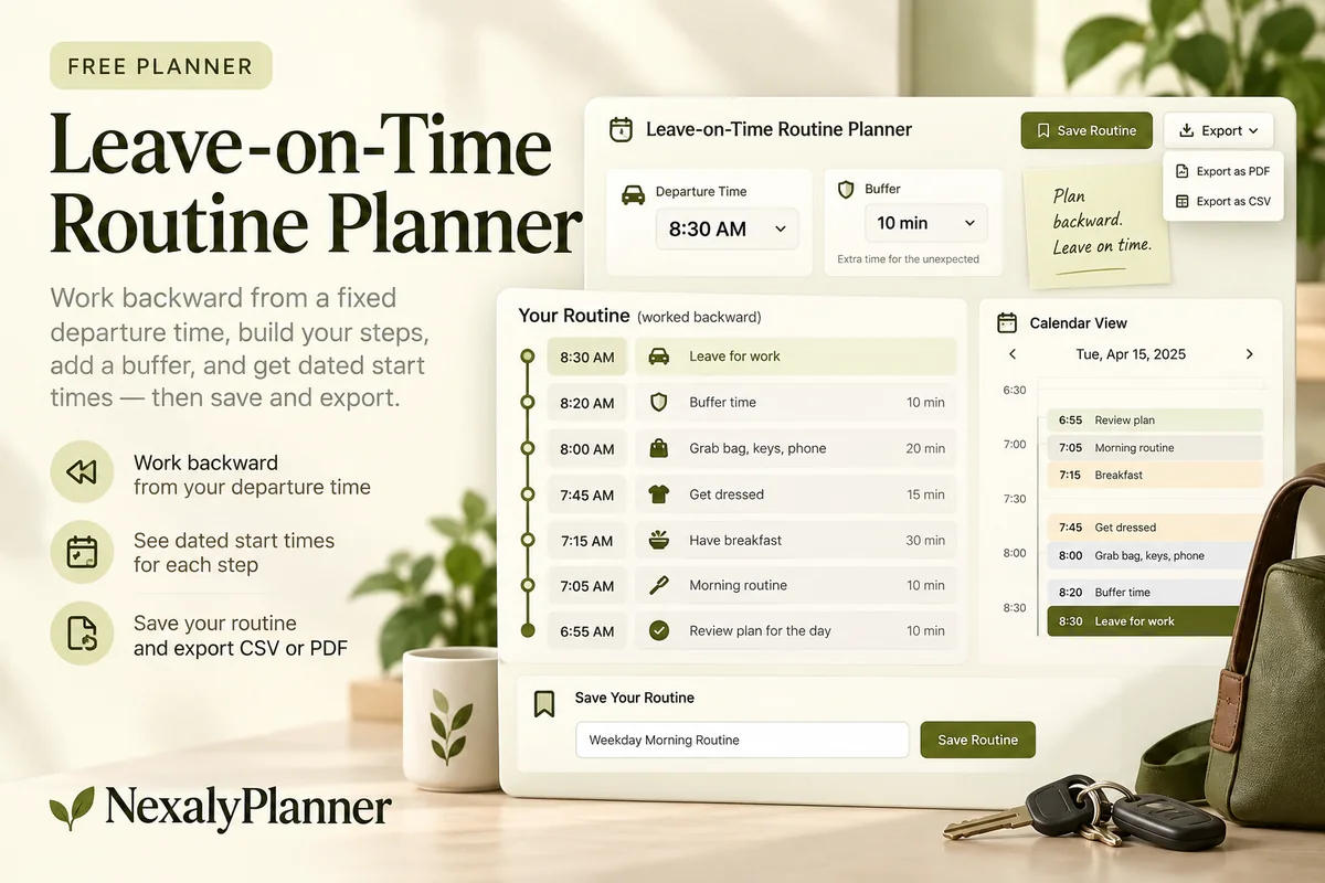 Leave-on-Time Routine Planner illustrated planning cover