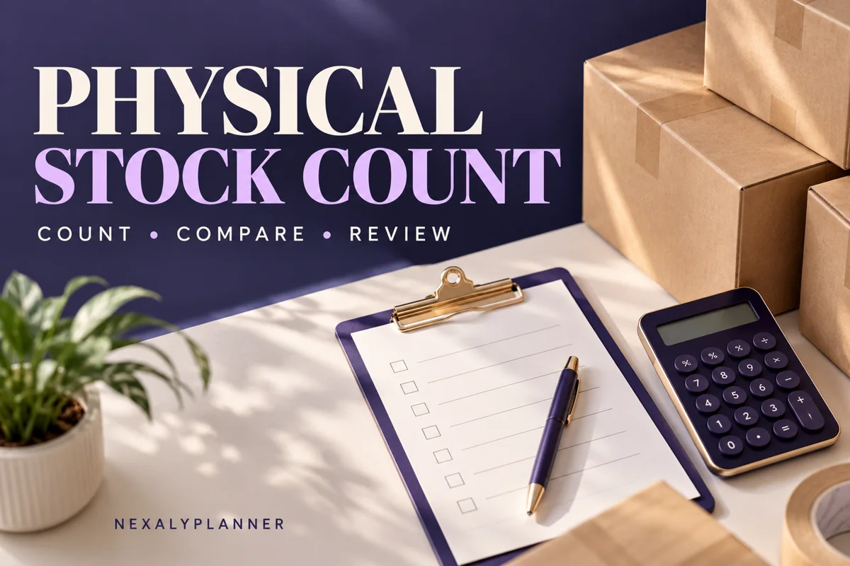 Physical Count Adjustment Worksheet planning cover