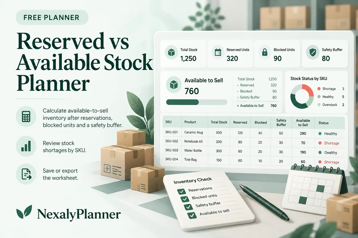 Reserved vs Available Stock Planner illustrated planning cover