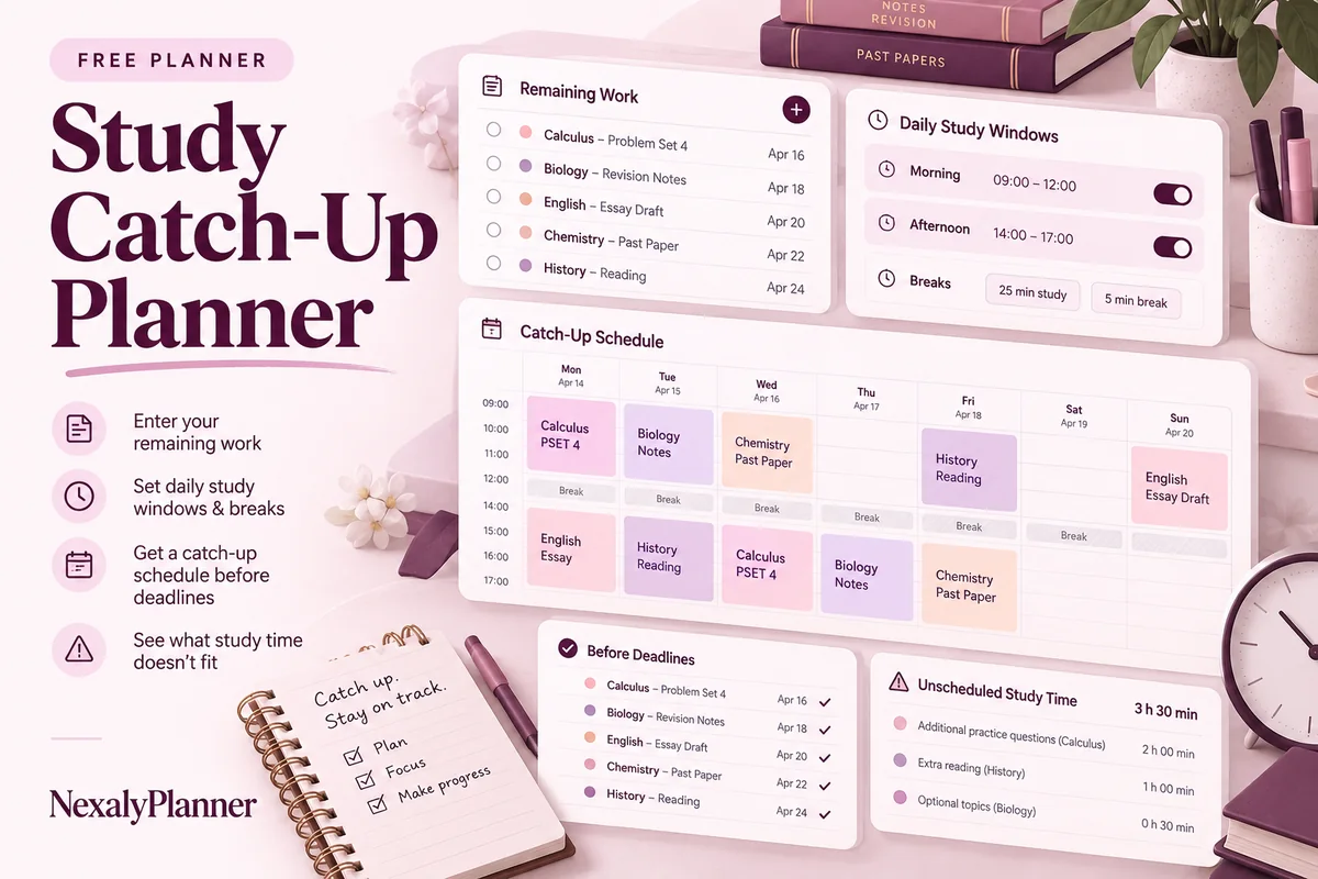 Study Catch-Up Planner illustrated planning cover