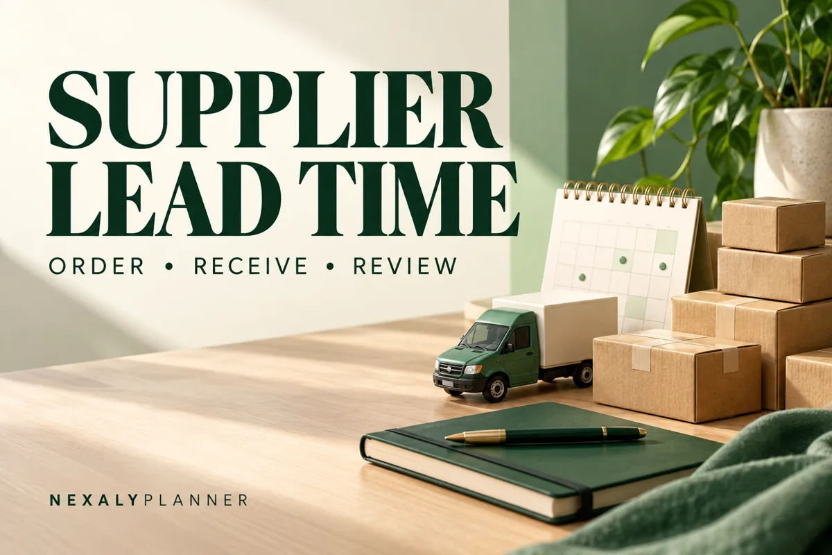 Supplier Lead Time Log planning cover