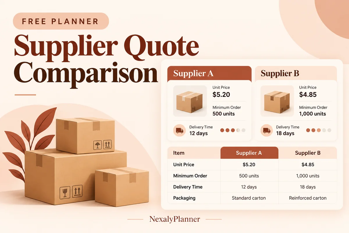 Supplier Quote Comparison illustrated planning cover