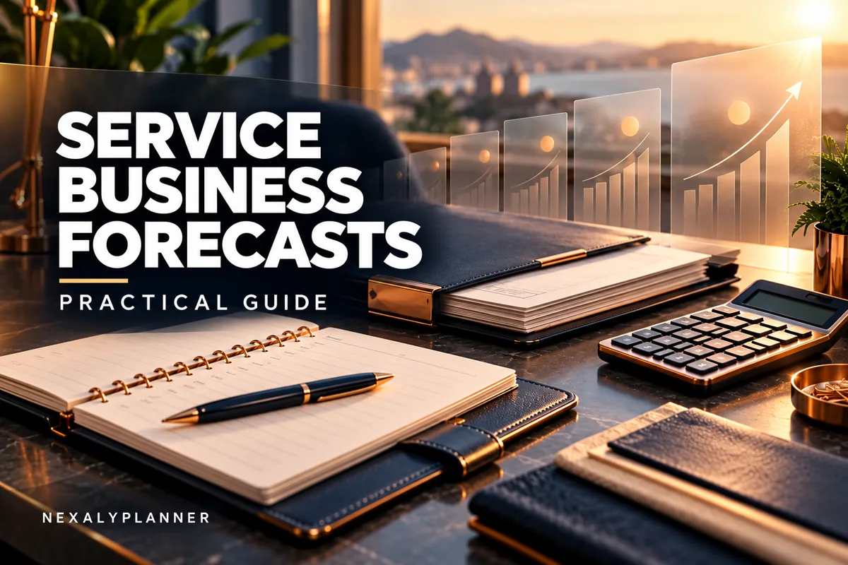Business Plan Financial Projections: Service Business Example editorial planning illustration