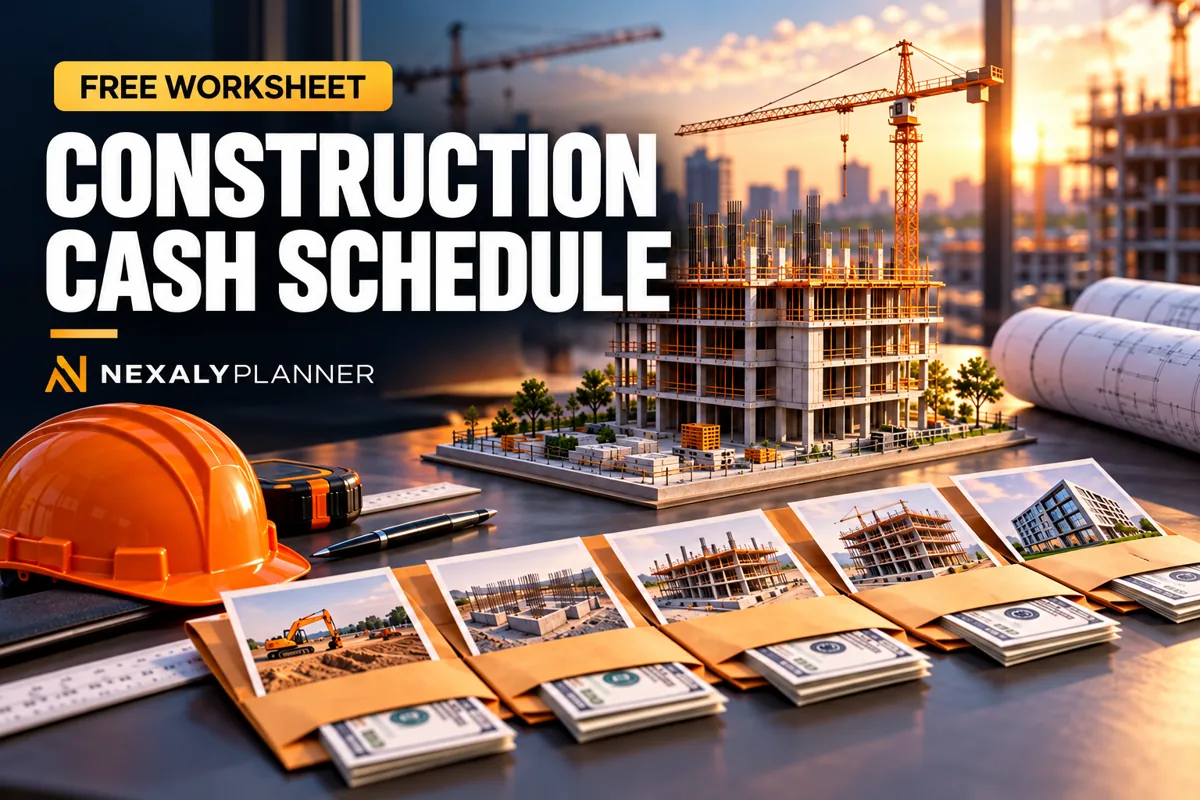 Construction Milestone Cash Schedule illustrated feature cover
