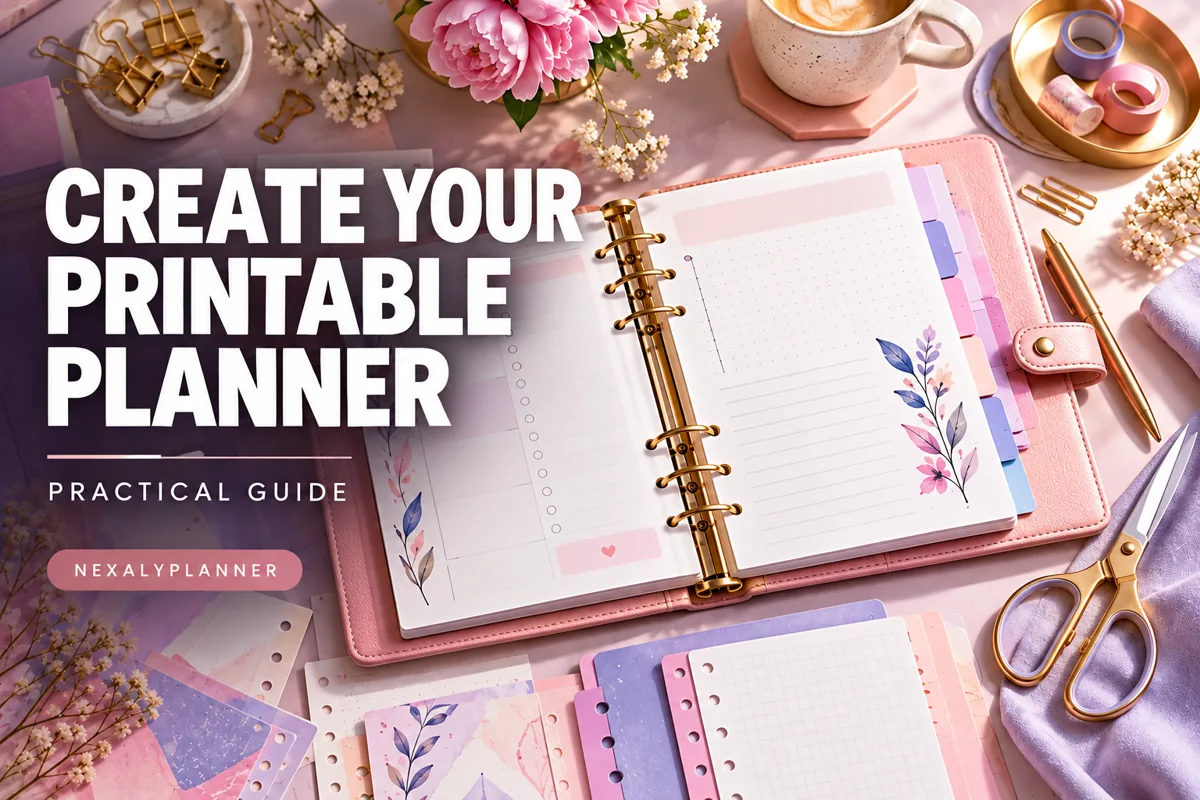 Create Your Own Printable Planner: Letter, A4 or A5 editorial planning illustration
