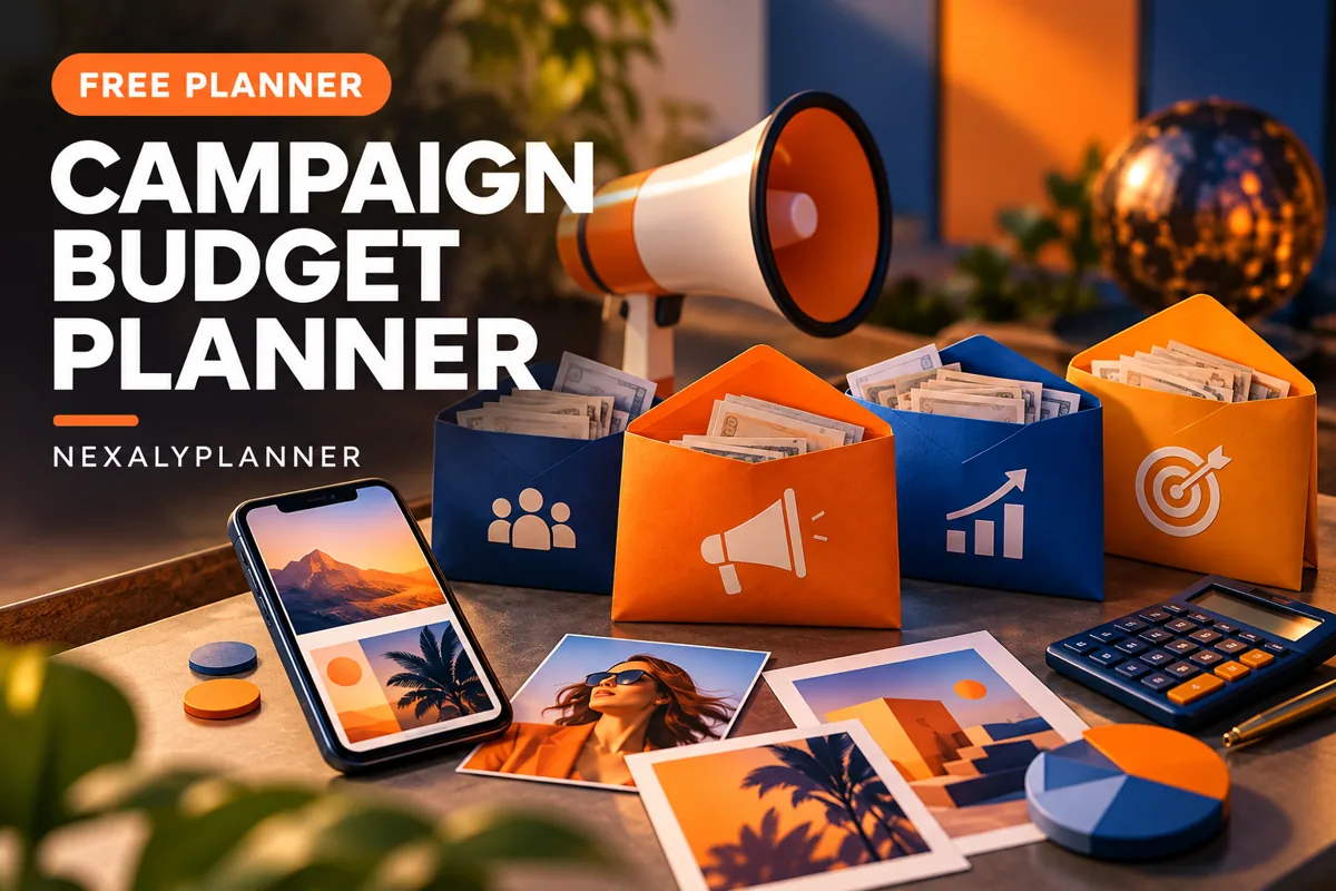 Marketing Campaign Budget Planner conceptual planning illustration