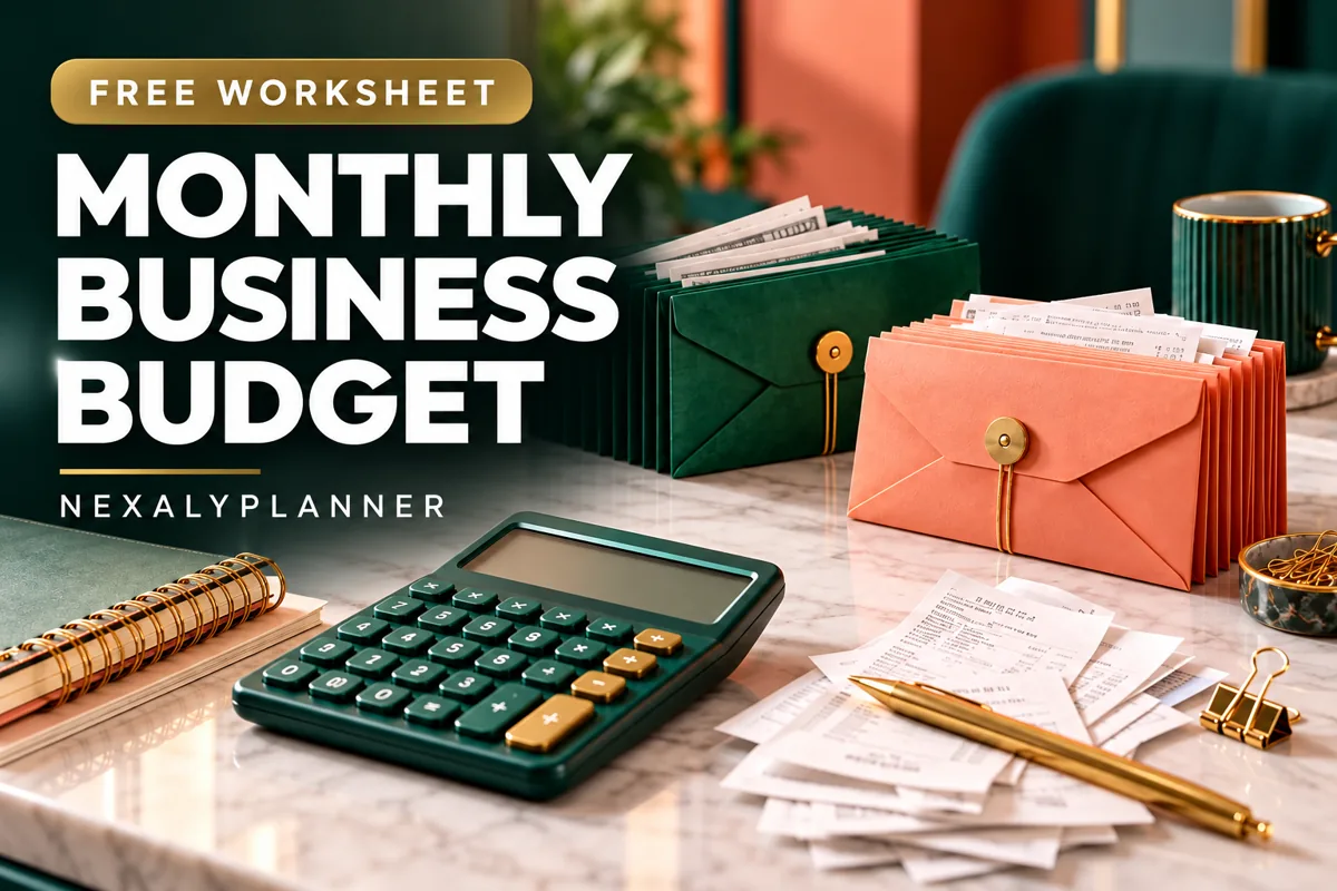 Monthly Business Budget Variance conceptual planning illustration