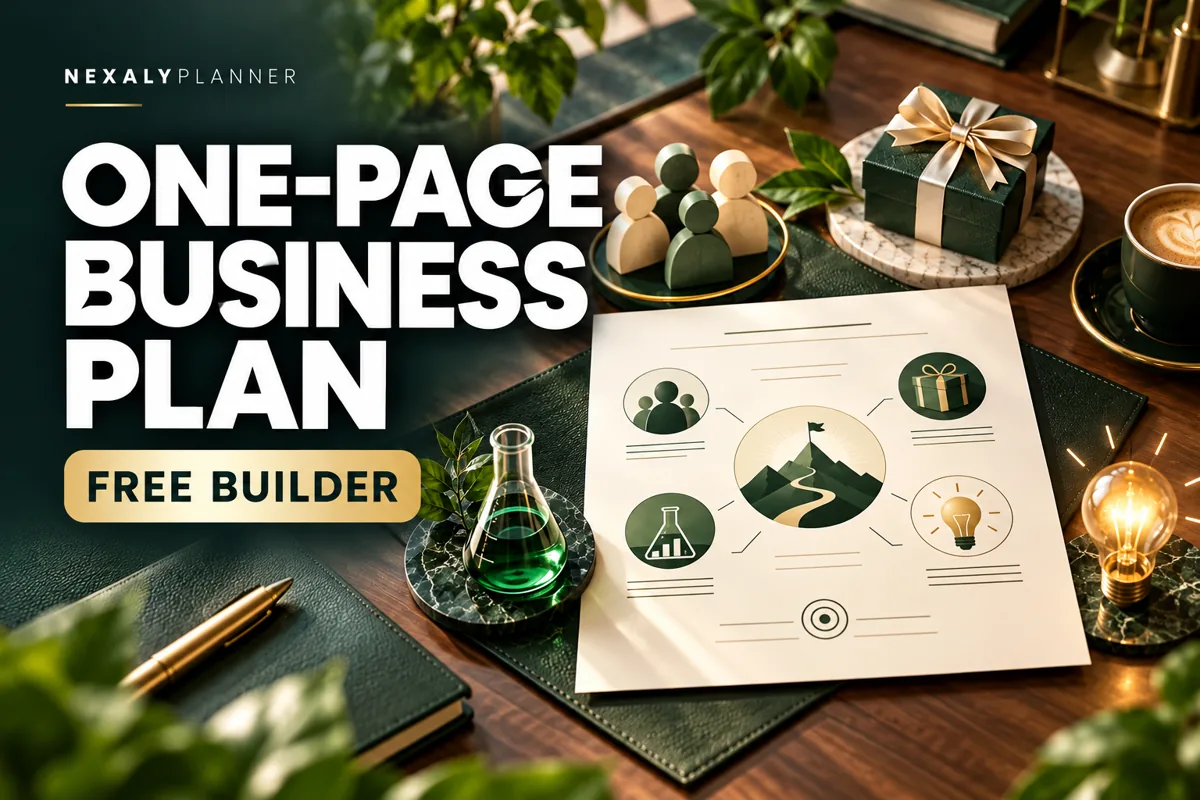 One-Page Business Plan Builder conceptual planning illustration