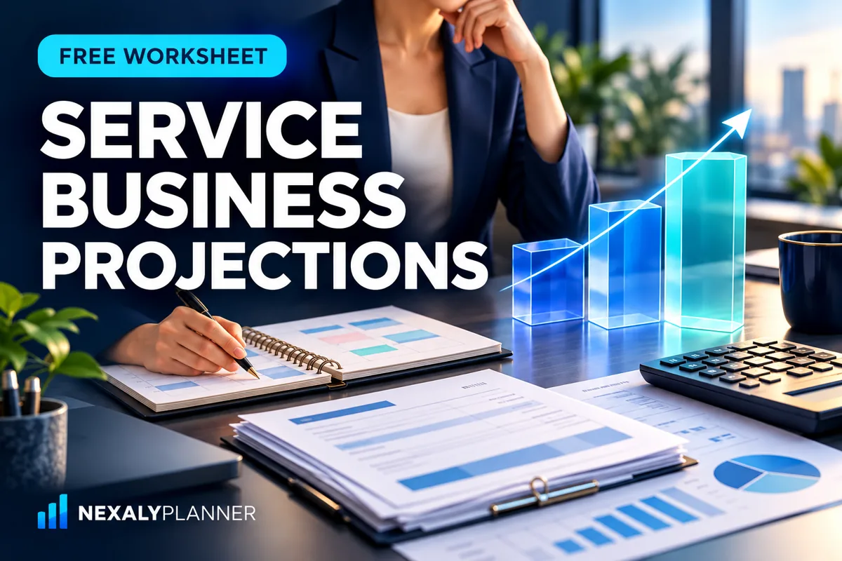 Service Business Financial Projections conceptual planning illustration