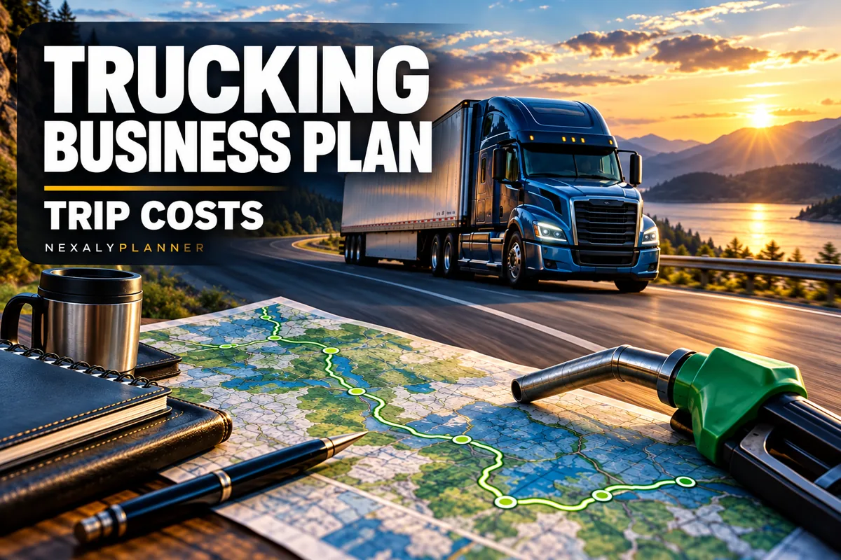 Trucking Company Business Plan: Total-Mile Cost Example editorial planning illustration