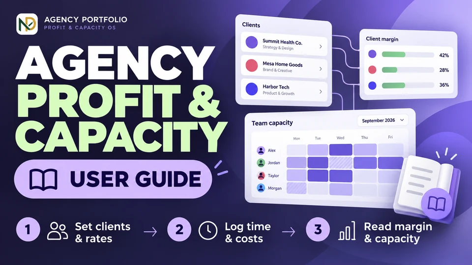 Agency profit and capacity user guide: set up costs, check margins, plan team capacity
