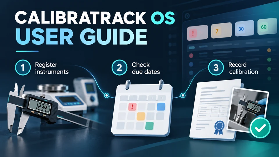 CalibraTrack user guide: register instruments, check due dates, record calibration
