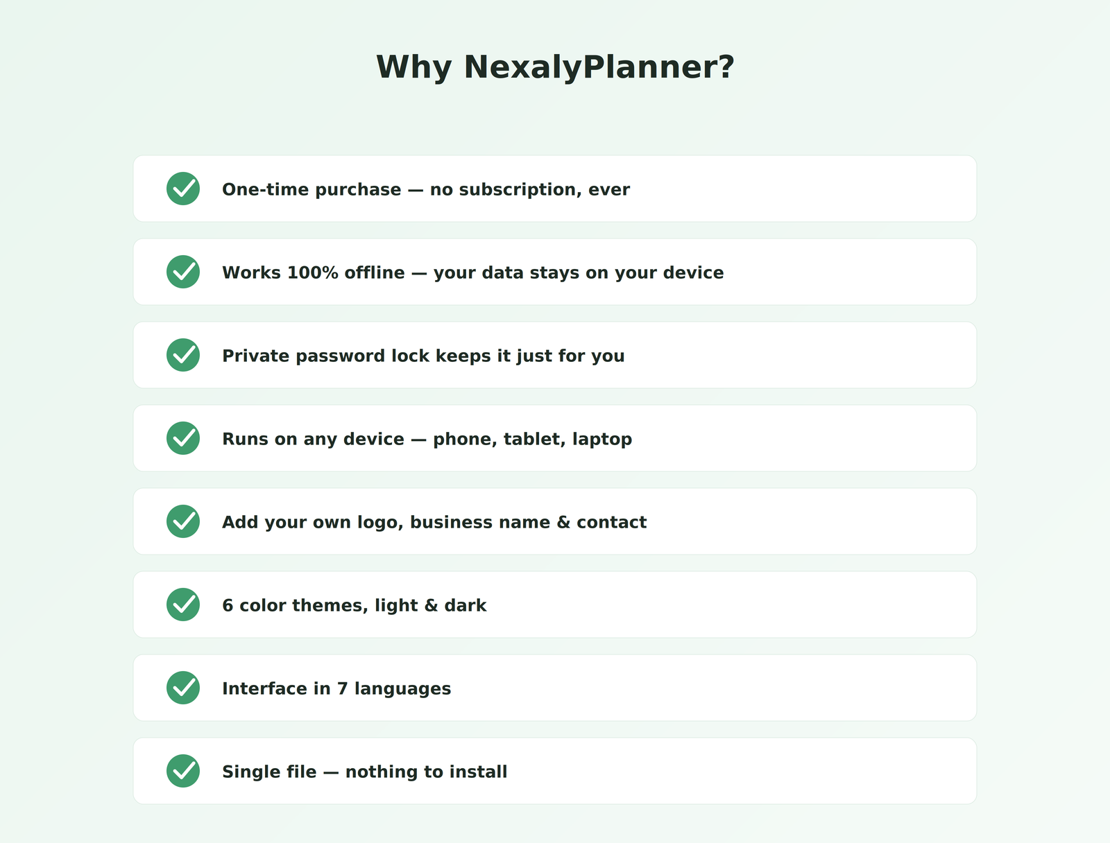 ADHD digital planner instant download contents with offline HTML app, user guide and license disclaimer