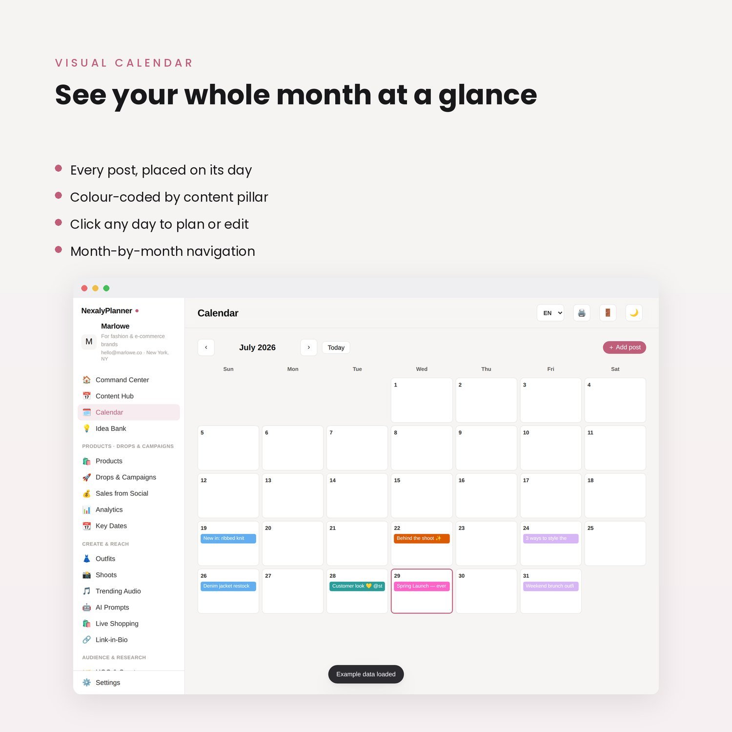 A 30-Day Content Calendar for a Clothing Brand