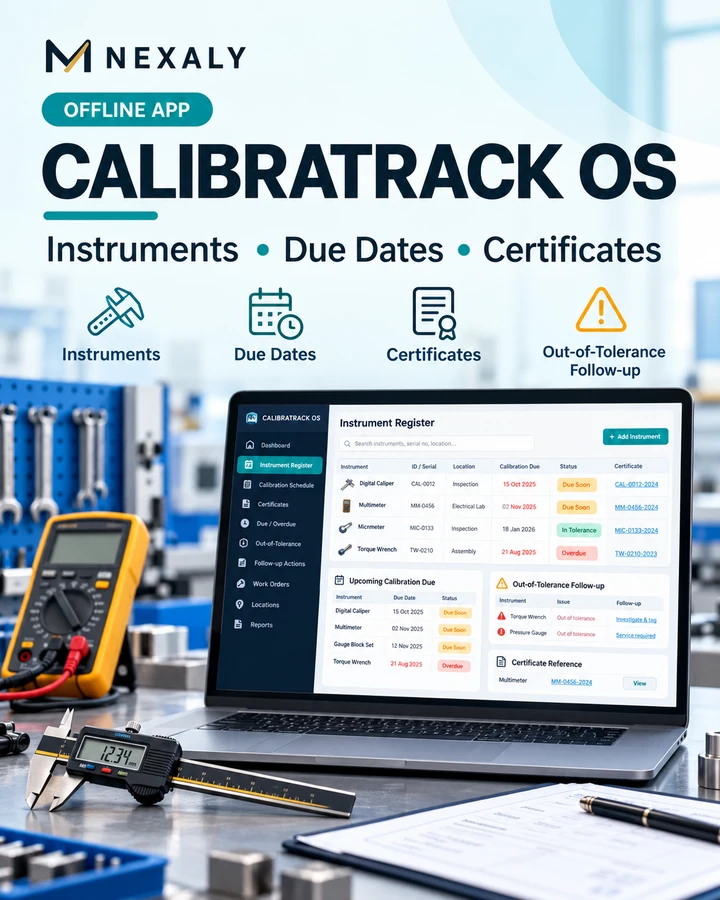 CalibraTrack OS — Calibration & Instrument Service Manager