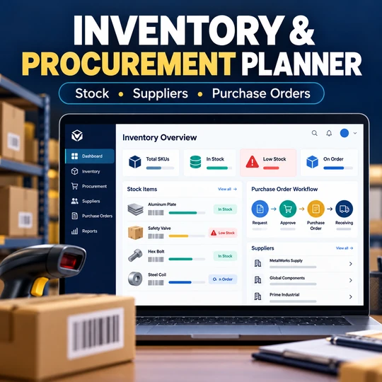 Offline Inventory & Procurement Planner — Standalone HTML Business System