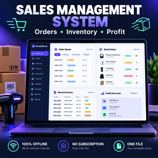 Sales Management System — Offline Inventory, Orders & Profit Dashboard