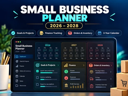 2026–2028 Small Business Planner — Goals, Tasks, Habits & Finance Tracker