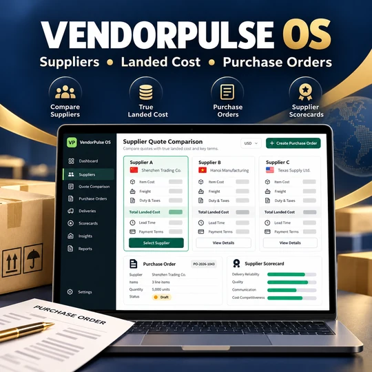 VendorPulse OS — Offline Supplier Management, Purchase Orders & Landed Cost